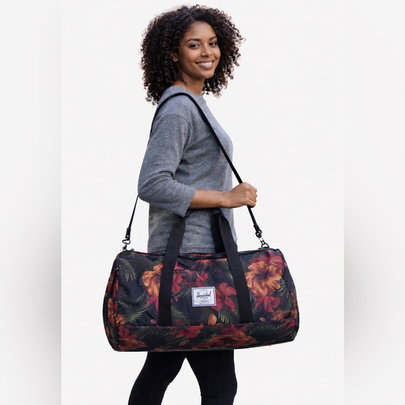 Herschel Supply Company Handbags - Herschel Supply Company Tropical Black Floral Duffel Bag Large